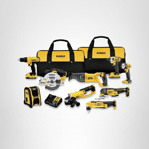 DEWALT 20V MAX 9-tool combo kit, drill, saws, grinder, speaker, 2 batteries