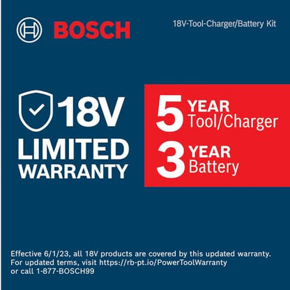 BOSCH 18V brushless drill/driver kit, 1/2", 2x 4Ah batteries