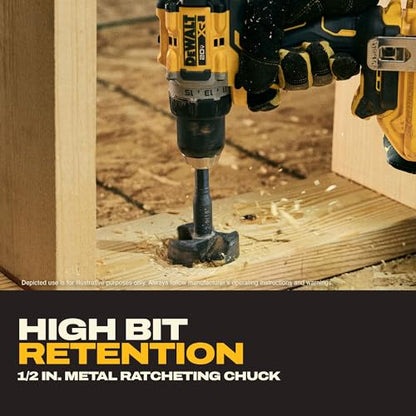 DEWALT 20V MAX XR brushless drill kit, 1/2", 5Ah battery, charger, LED light