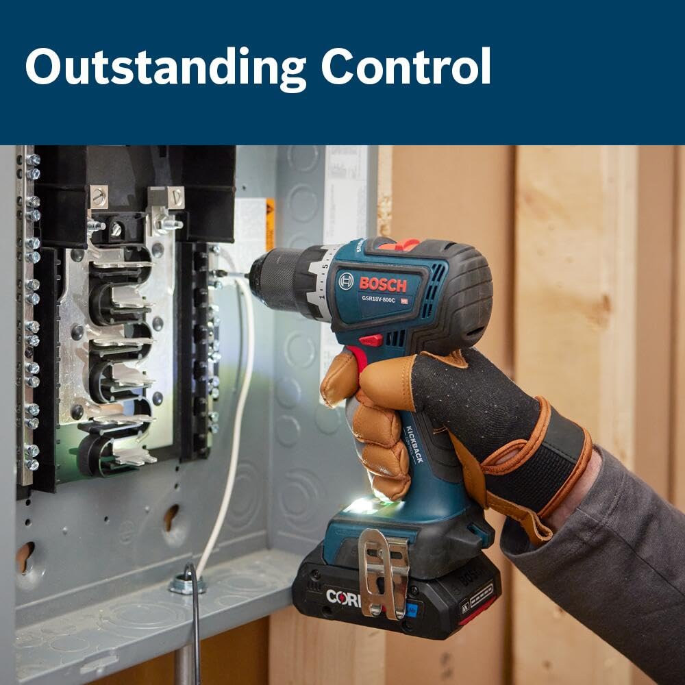 BOSCH 18V brushless drill/driver kit, 1/2", 2x 4Ah batteries