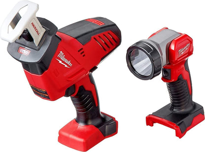 Milwaukee M18 combo kit, drill, impact, saw & light, 2 batteries, charger, case