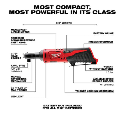 Milwaukee M12 FUEL combo kit, hammer drill & impact driver, with ratchet