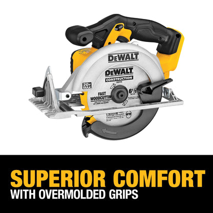 DEWALT 20V MAX drill & circular saw combo, 2 batteries, charger, contractor bag